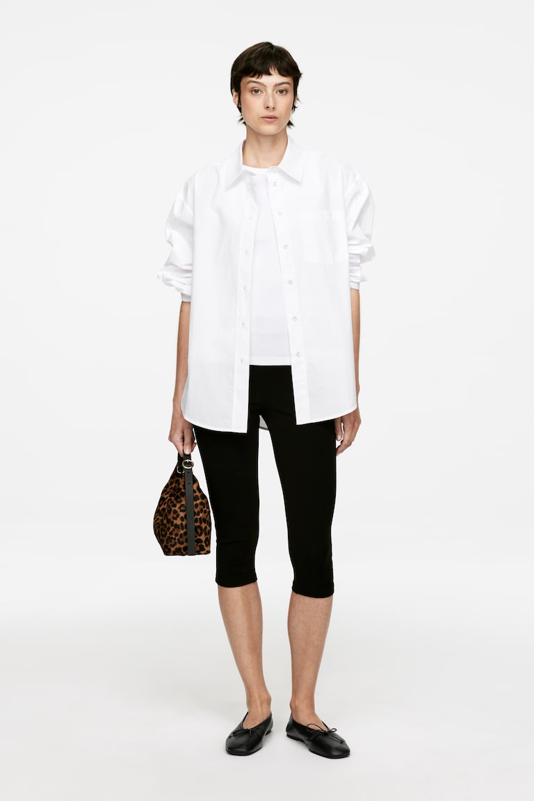 H&M Leather Ballet Flats - Negro - MUJER