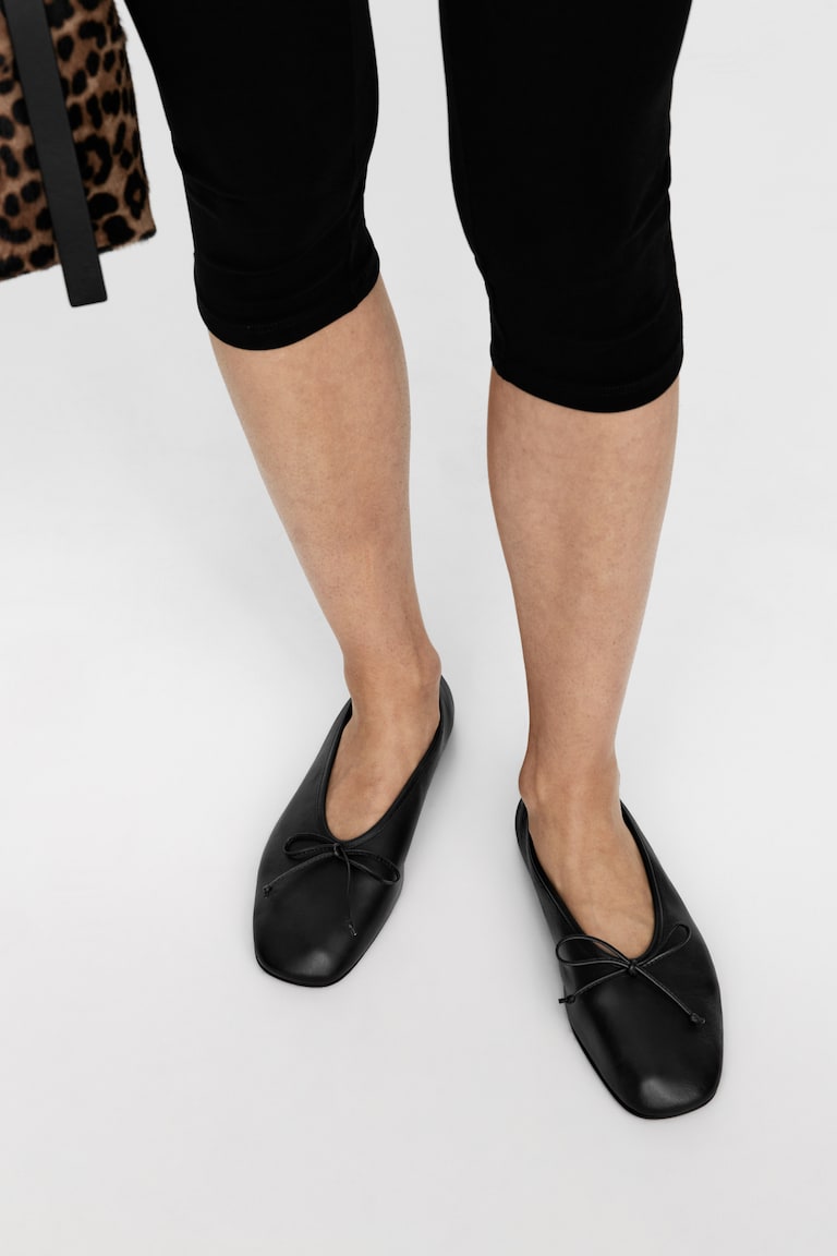 H&M Leather Ballet Flats - Verde - MUJER