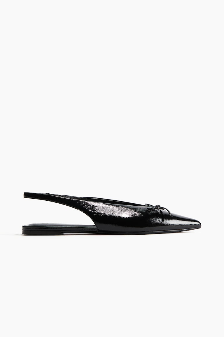 H&M Leather Slingback Ballet Pumps - Negro - MUJER