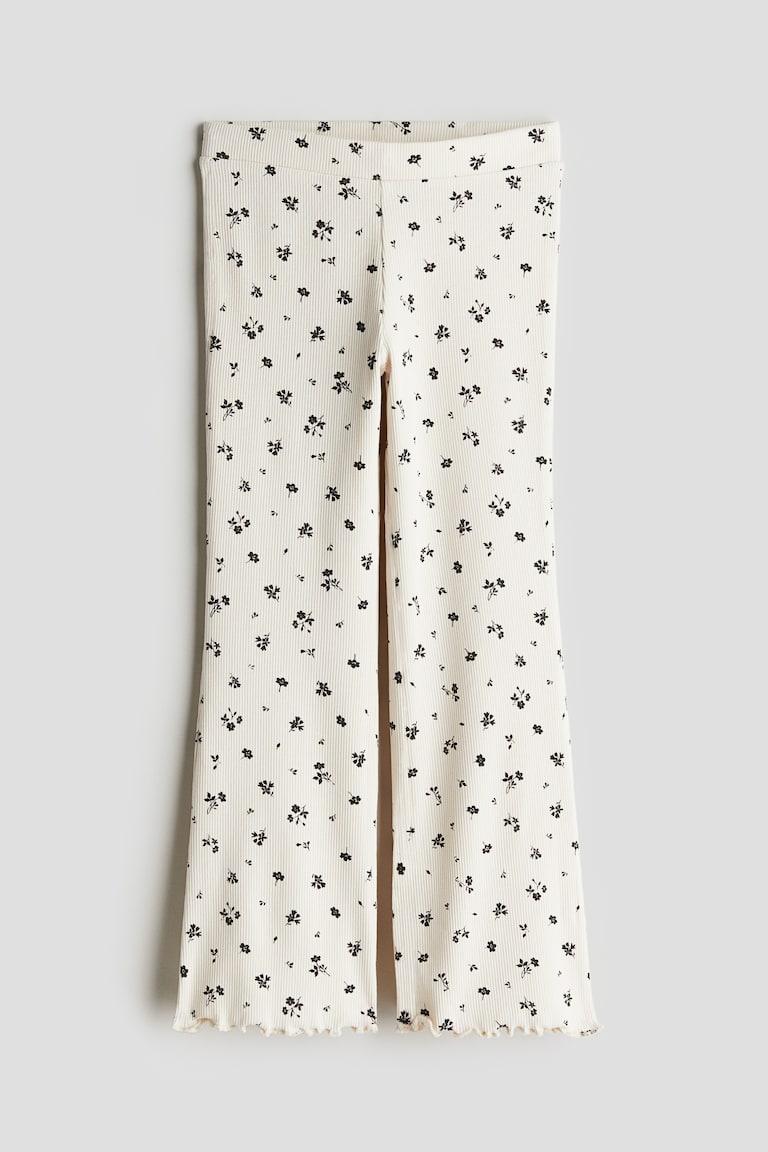 H&M Leggings Acampanados - Crema/Floral - NIÑOS