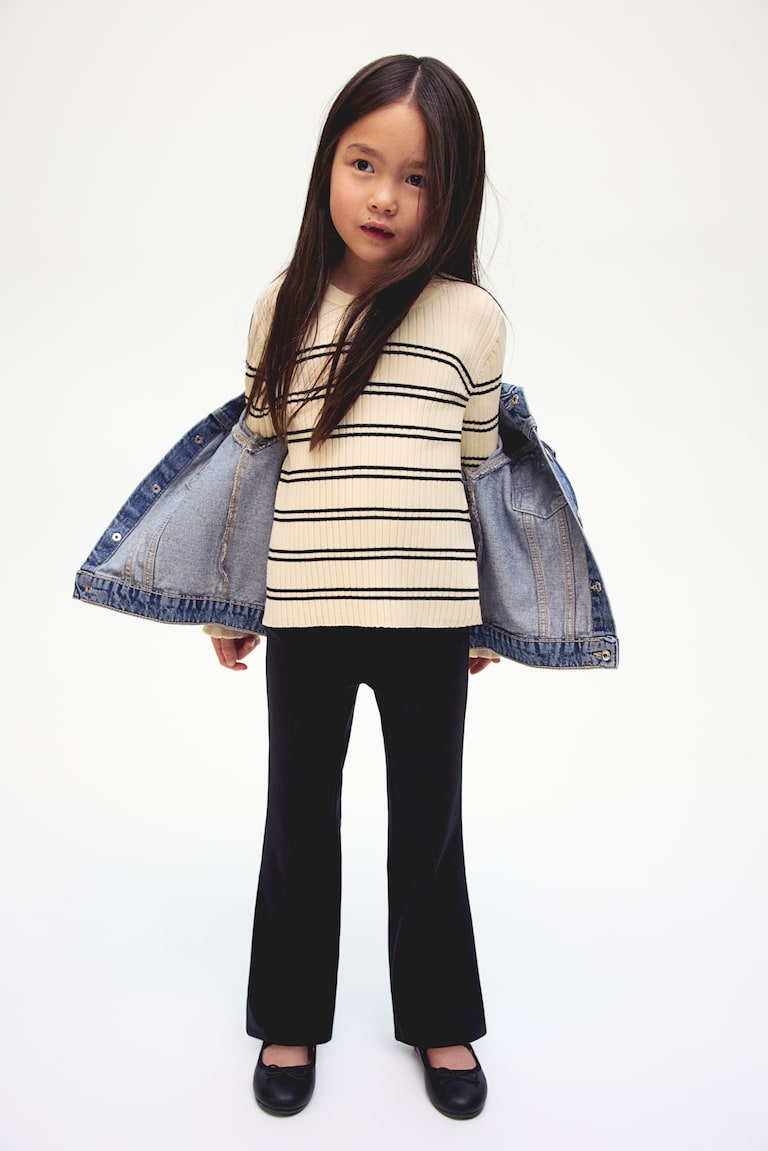 H&M Leggings acampanados en punto roma - Negro - NIÑOS