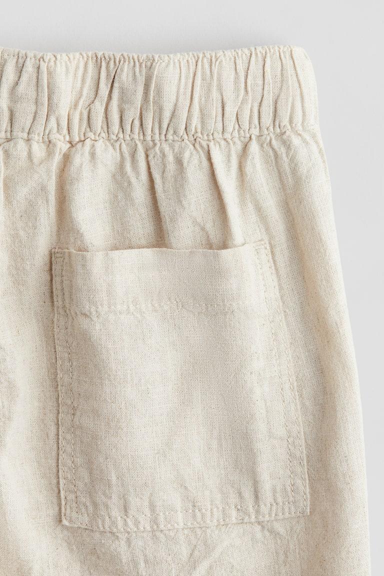 H&M Linen-blend Shorts - Beige Claro - NIÑOS