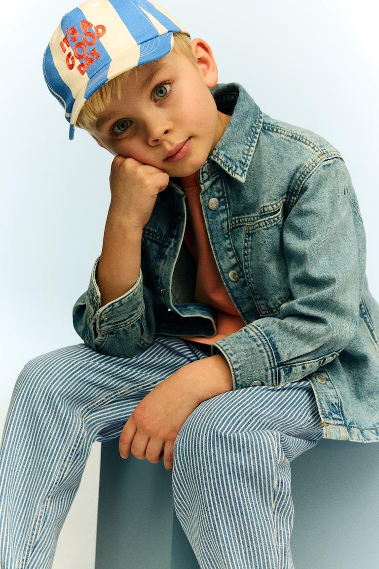 H&M Loose Fit Jeans - Azul Denim Oscuro/Rayas - NIÑOS