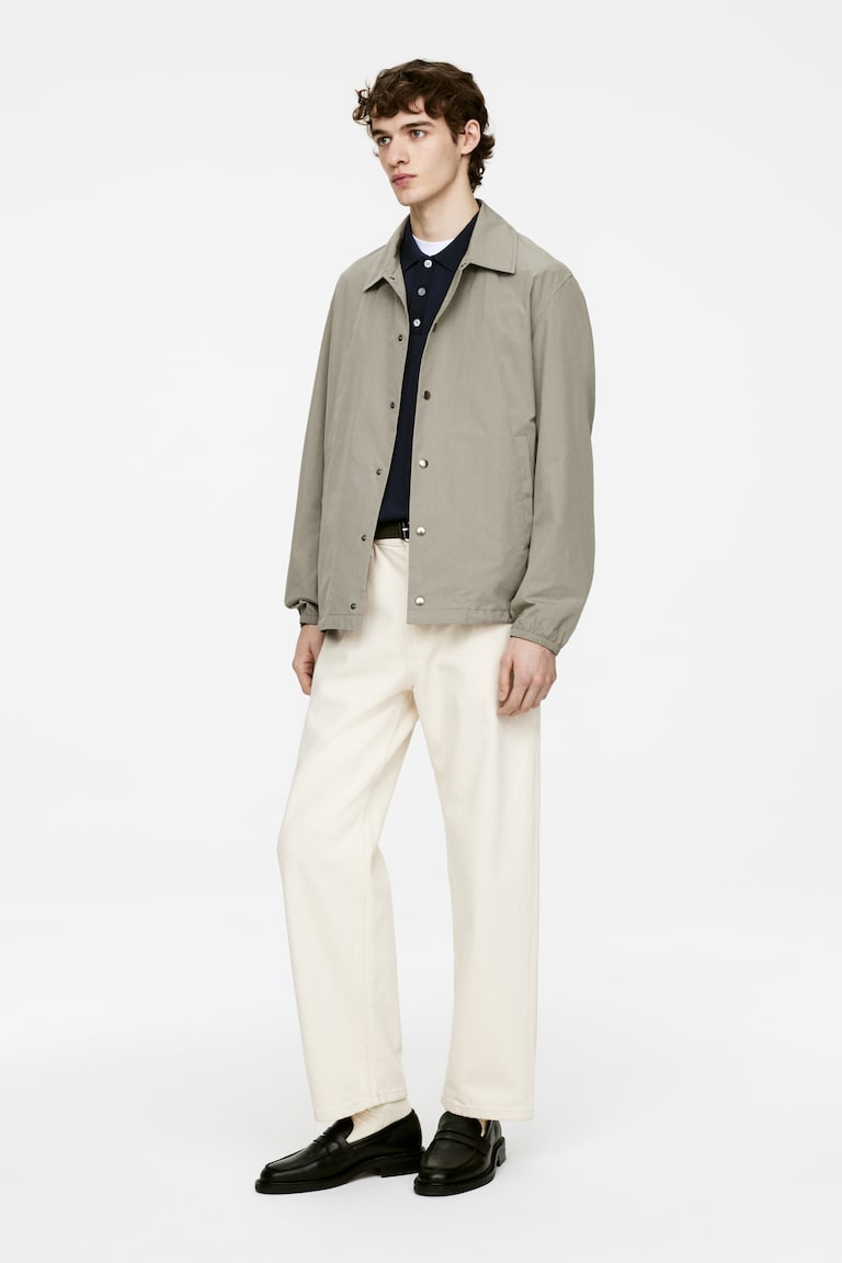 H&M Merino Polo Jumper - Topo Claro - HOMBRE