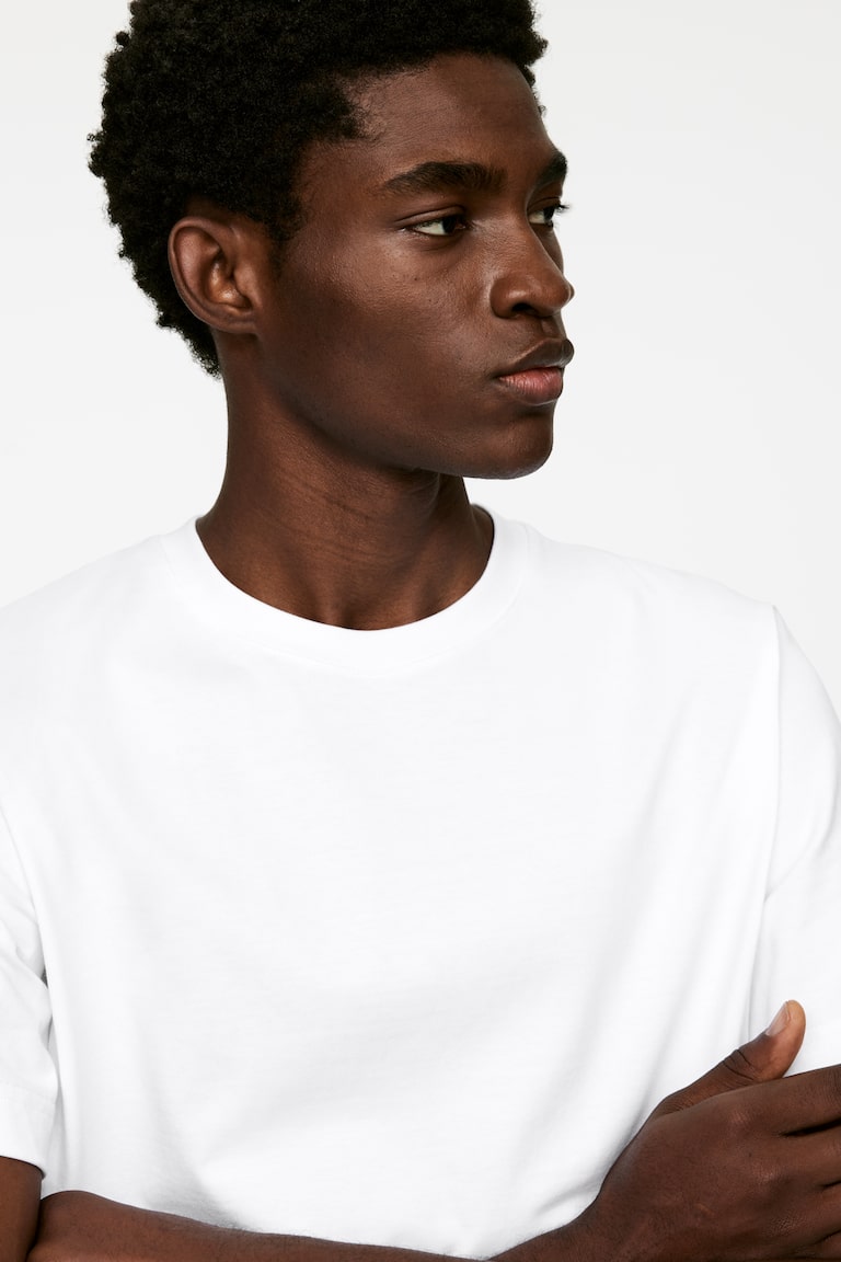 H&M Midweight T-Shirt - Azul Empolvado - HOMBRE