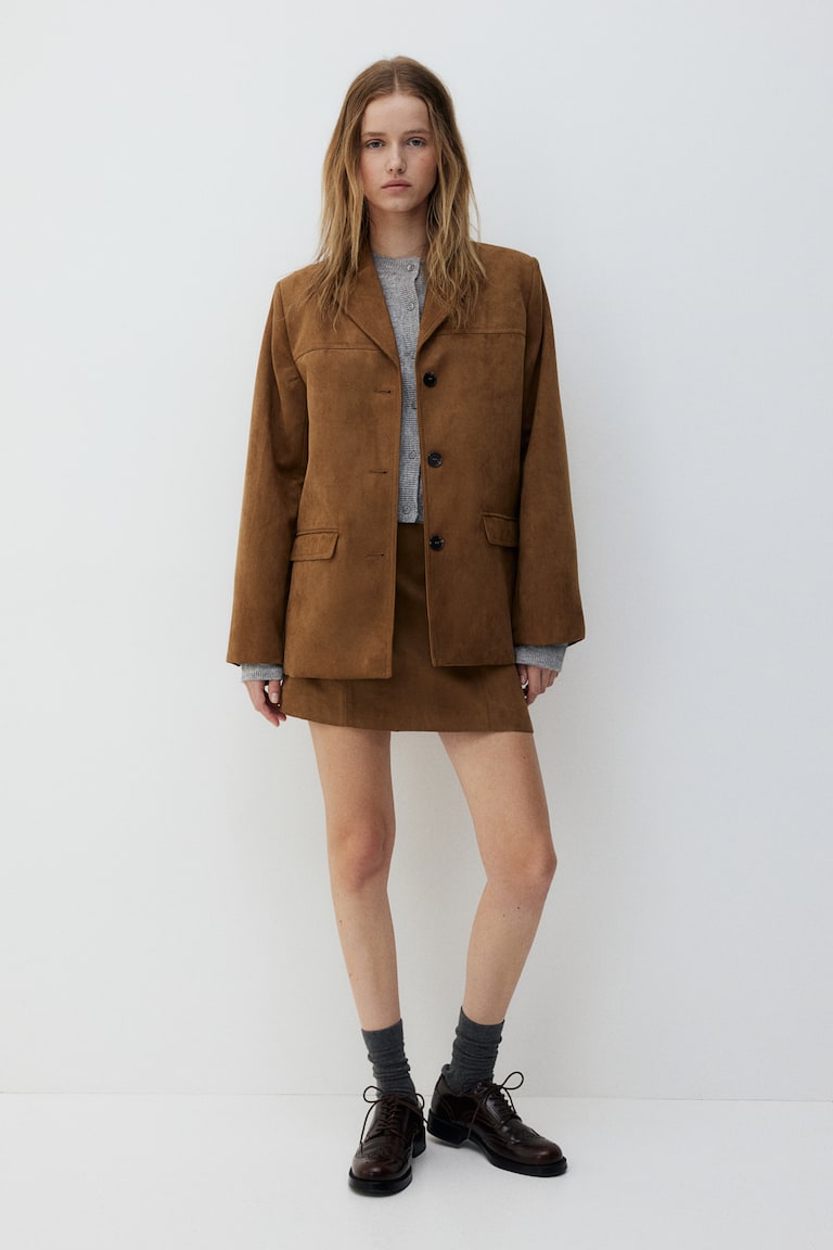 H&M Minifalda Evasé - Verde Caqui - MUJER