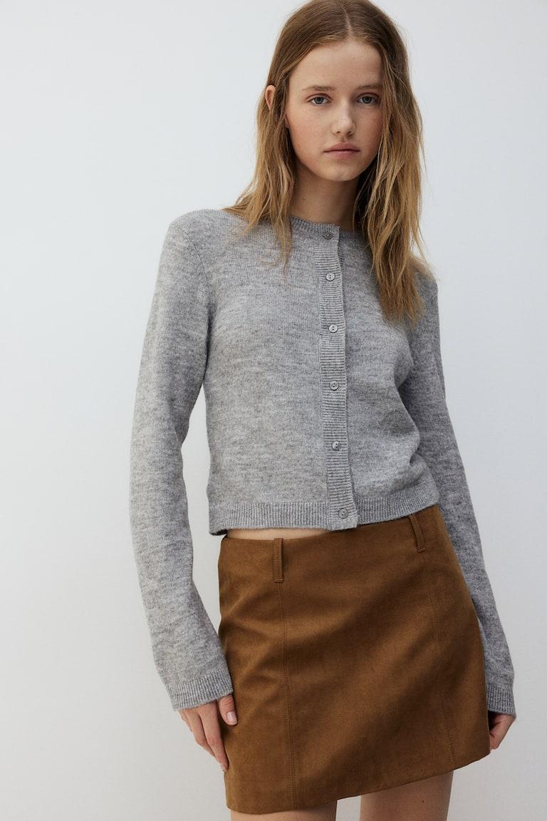 H&M Minifalda evasé - Verde caqui - MUJER