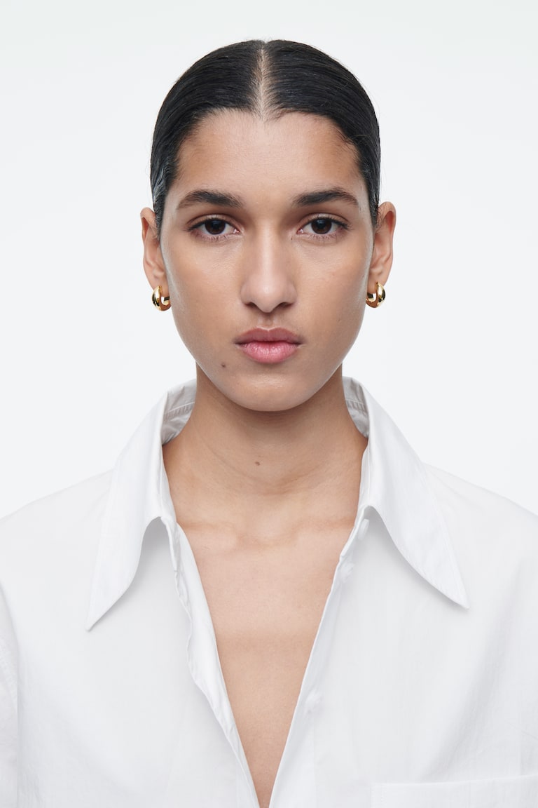 H&M MINIPENDIENTES DE ARO CURVOS - DORADO - MUJER