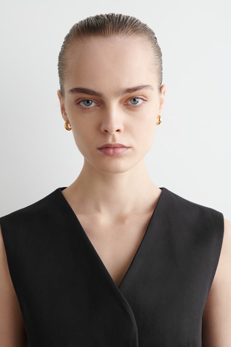 H&M MINIPENDIENTES DE ARO CURVOS - PLATEADO - MUJER