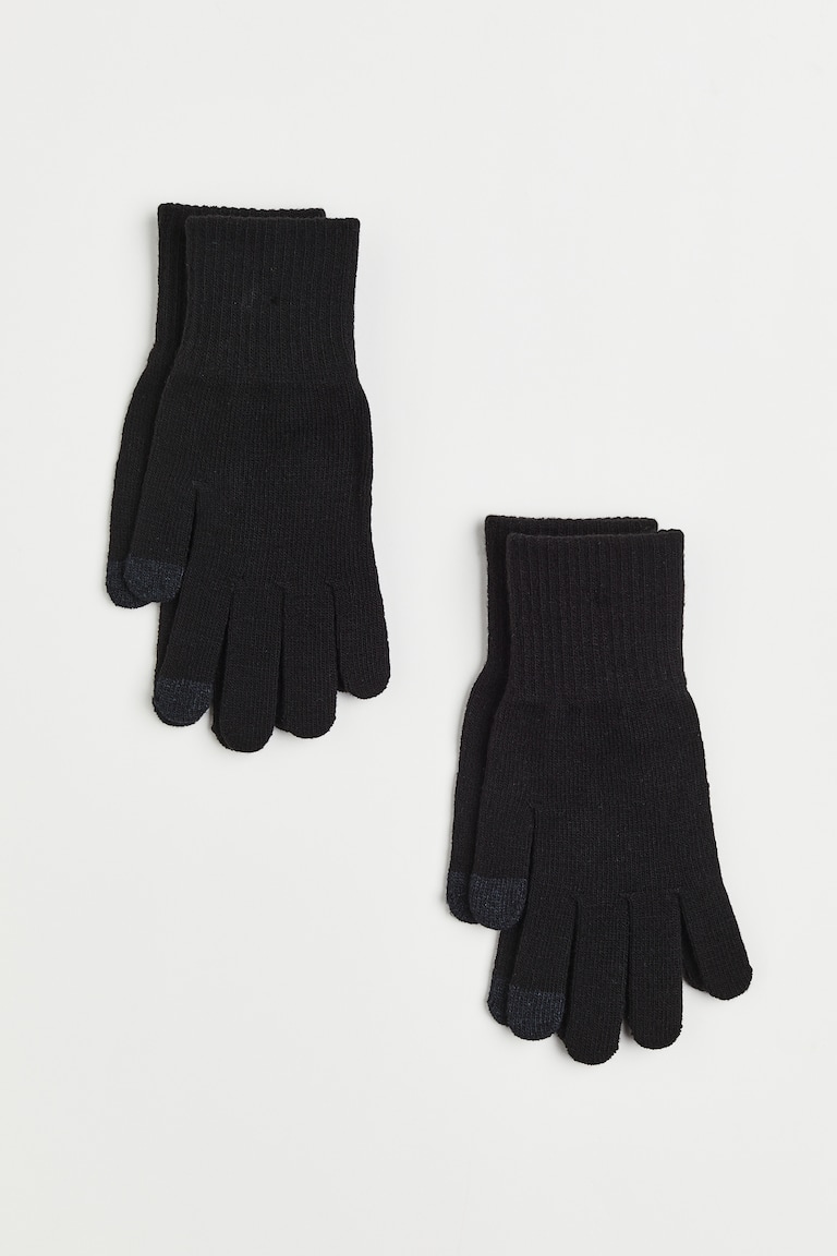 H&M Pack de 2 guantes táctiles - Negro - MUJER