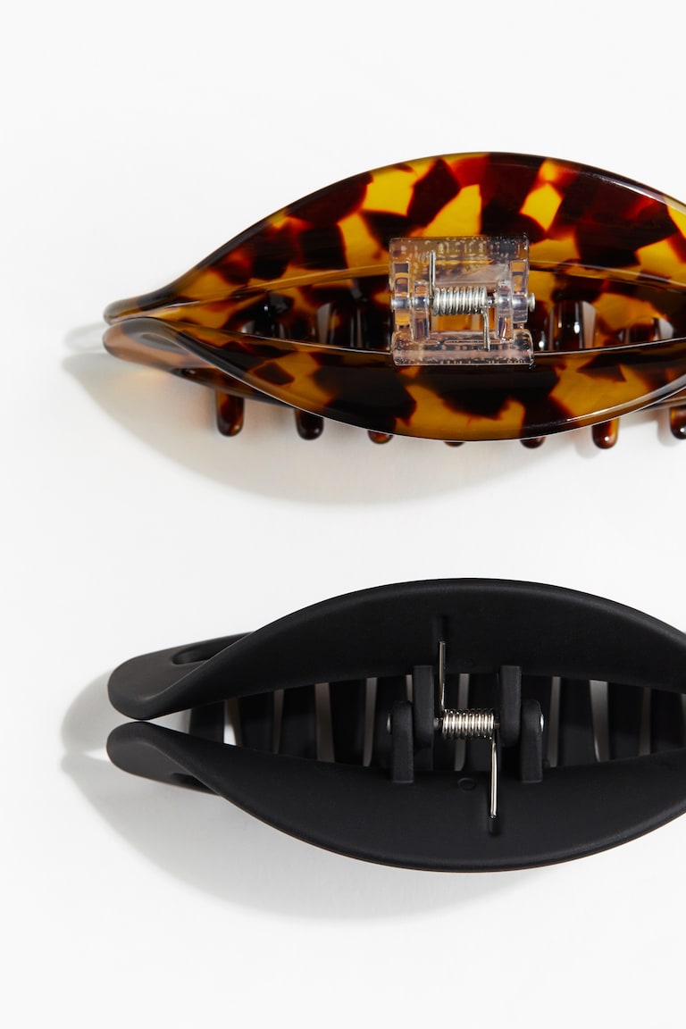 H&M Pack De 2 Pinzas - Beige Claro/Marmóreo - MUJER