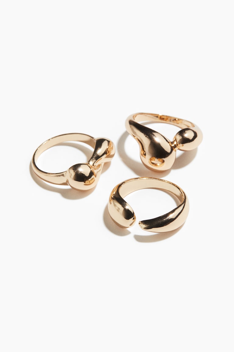 H&M Pack De 3 Anillos - Plateado - MUJER
