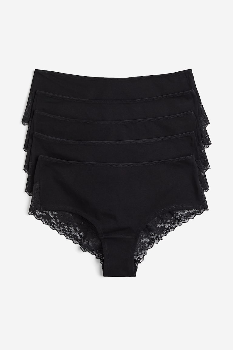 H&M Pack de 5 bragas Hipster - Negro - MUJER