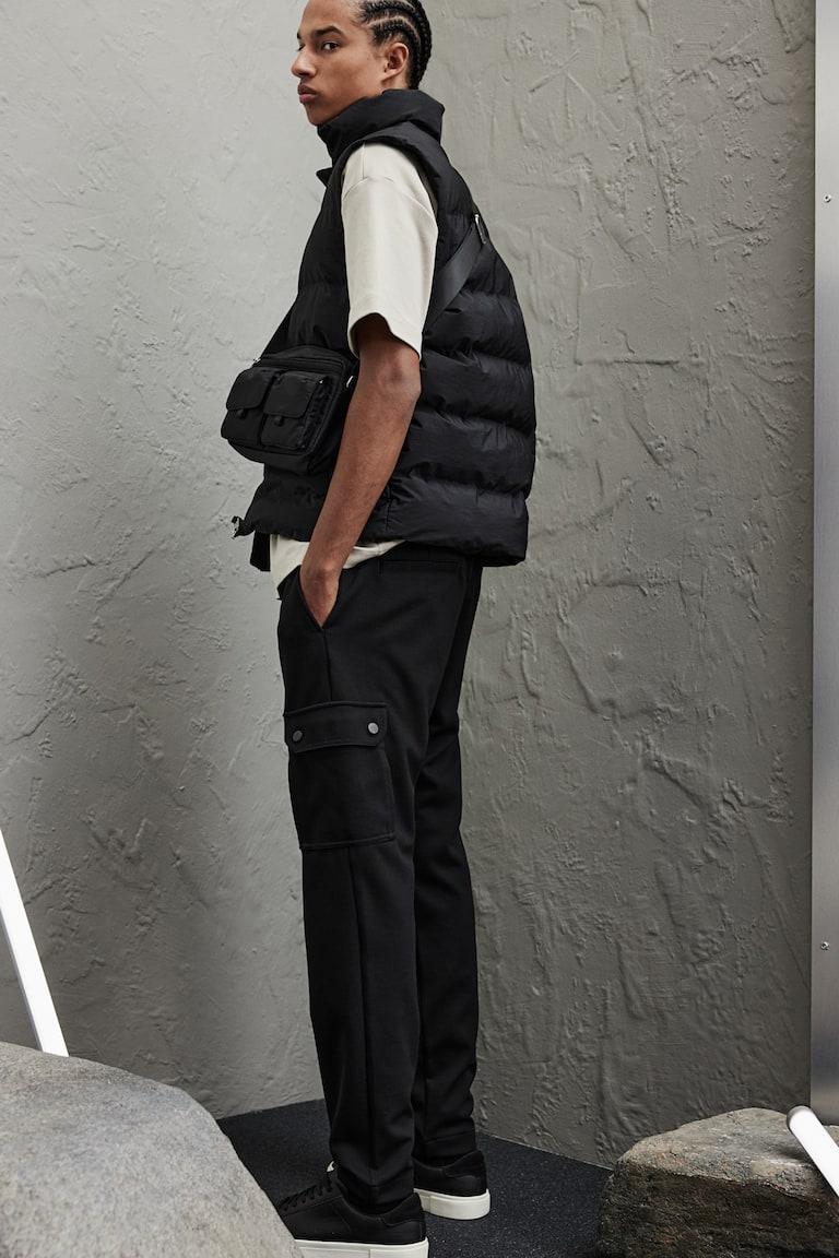 H&M Pantalón Cargo Slim Fit - Negro - HOMBRE
