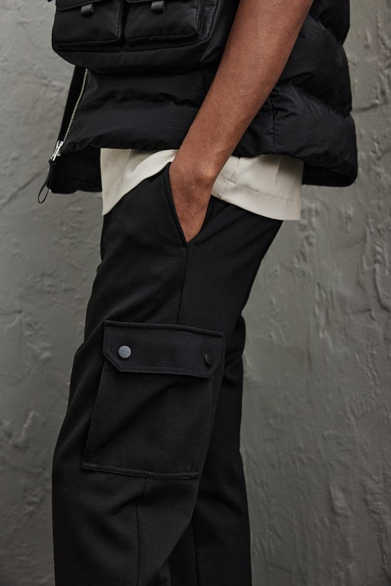 H&M Pantalón Cargo Slim Fit - Negro - HOMBRE