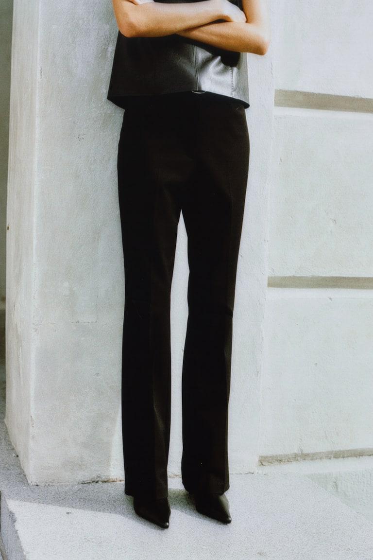 H&M Pantalón Con Abertura En El Bajo - Negro - MUJER