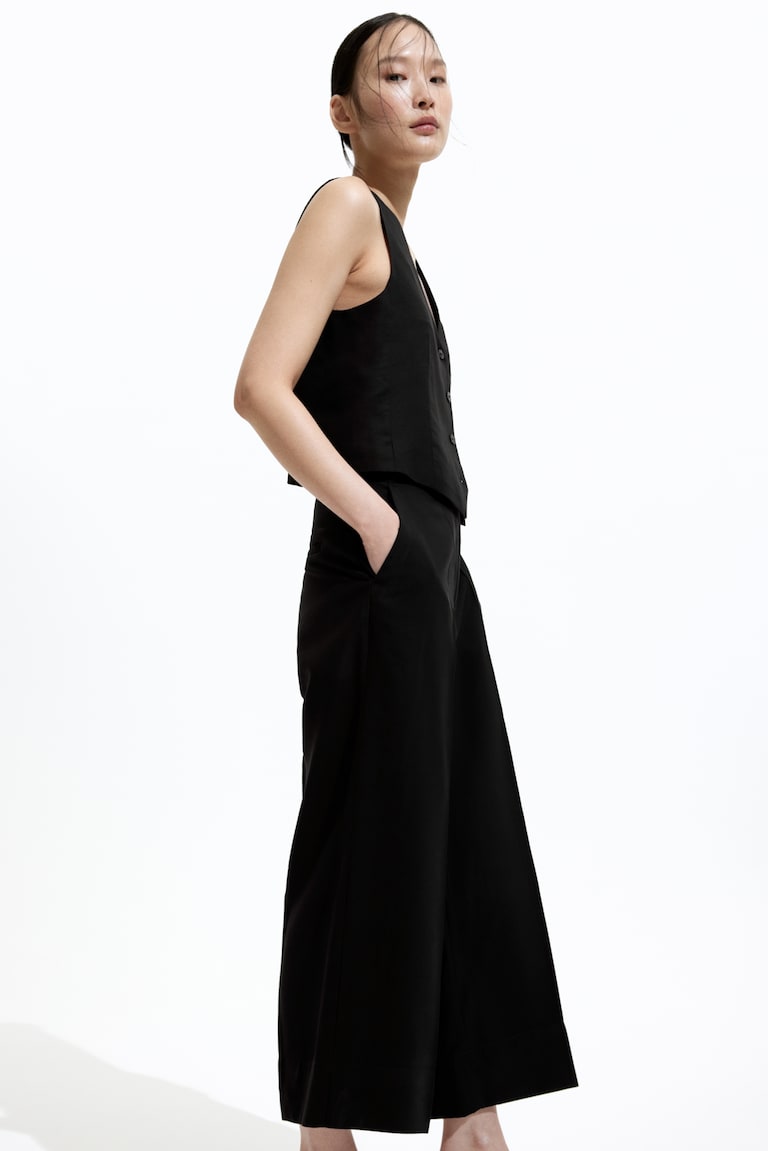 H&M Pantalón Culotte De Vestir - Negro - MUJER