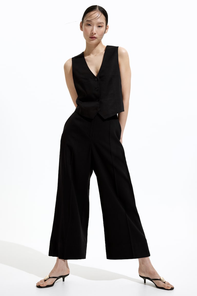 H&M Pantalón culotte de vestir - Negro - MUJER
