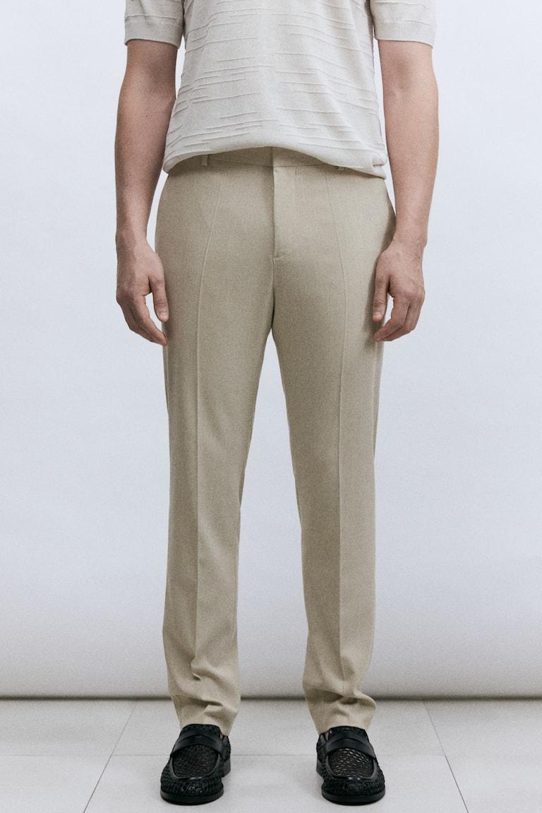 H&M Pantalón De Traje Slim Fit - Beige - HOMBRE