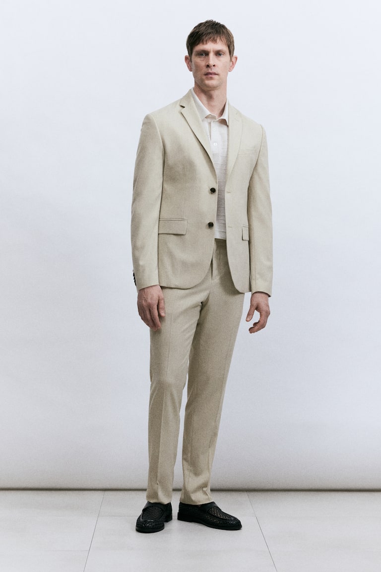 H&M Pantalón De Traje Slim Fit - Beige - HOMBRE