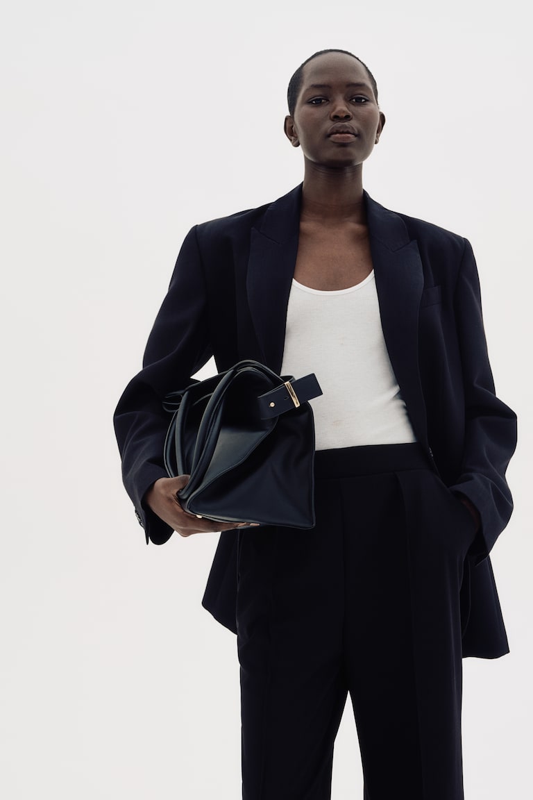 H&M Pantalón De Vestir De Talle Alto - Negro - MUJER