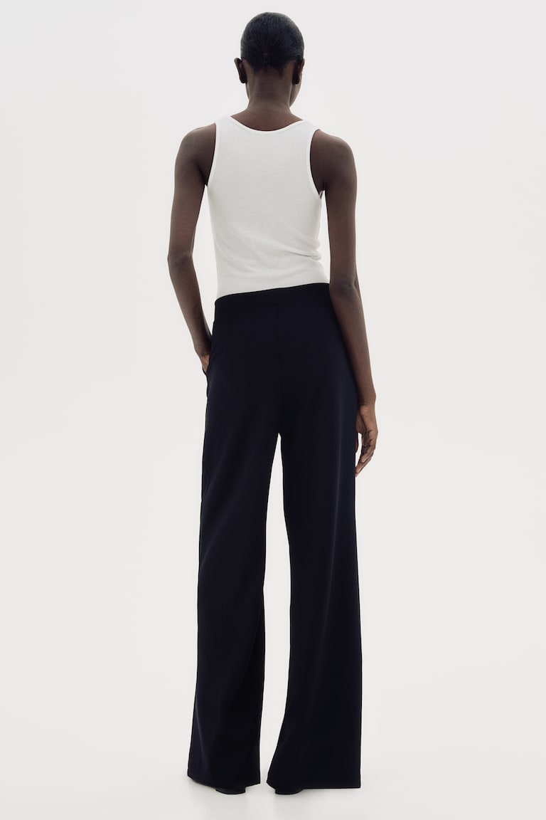 H&M Pantalón De Vestir De Talle Alto - Negro - MUJER