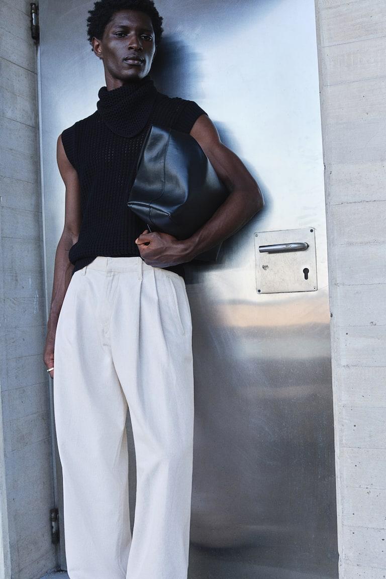 H&M Pantalón Denim Relaxed Fit - Beige Claro - HOMBRE