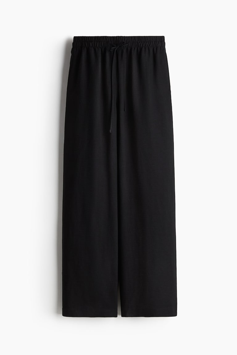 H&M Pantalón En Mezcla De Lino - Negro - MUJER