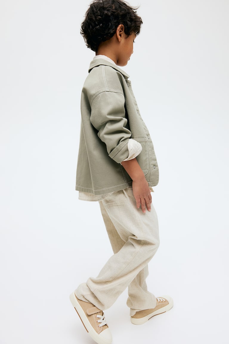 H&M Pantalón En Mezcla De Lino - Negro - NIÑOS