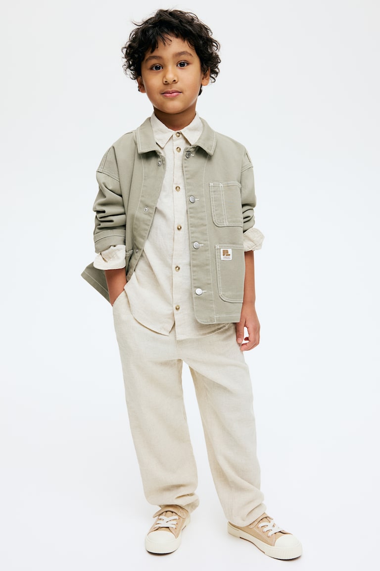 H&M Pantalón en mezcla de lino - Negro - NIÑOS