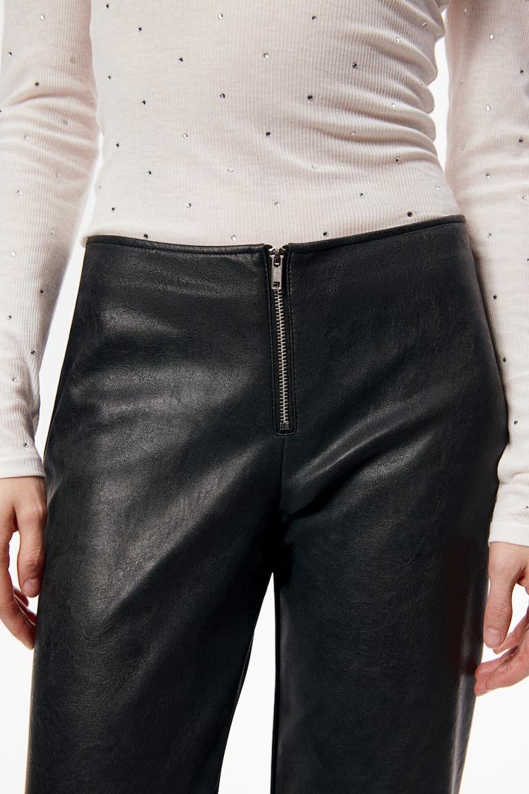 H&M Pantalón Revestido - Negro - MUJER
