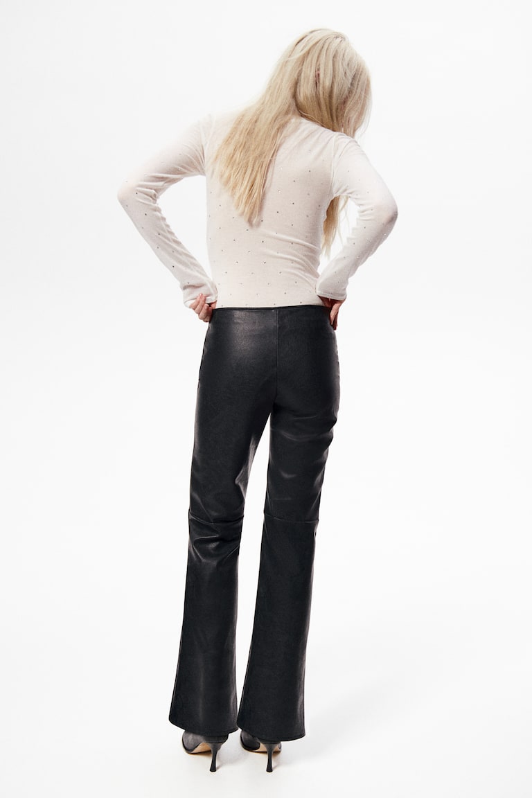 H&M Pantalón Revestido - Negro - MUJER