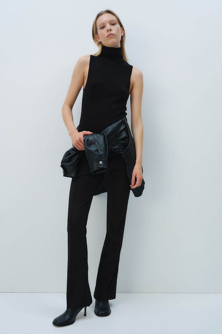 H&M Pantalón Sastre Ajustado - Marrón Oscuro - MUJER