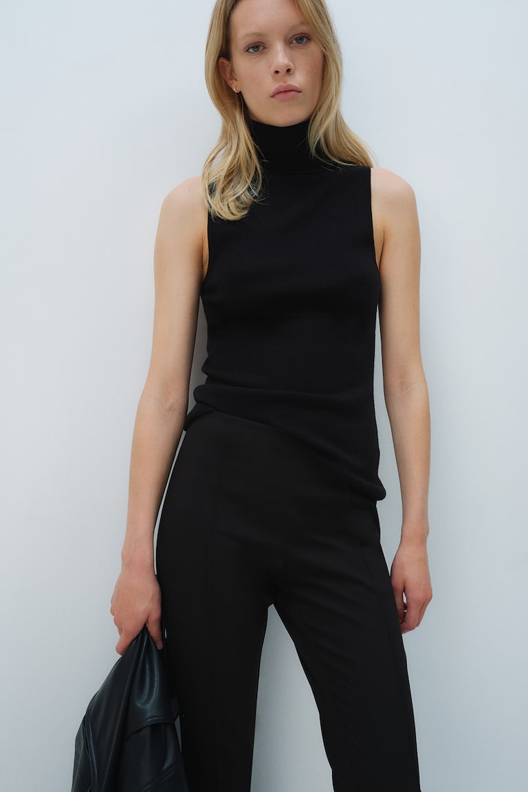 H&M Pantalón Sastre Ajustado - Marrón Oscuro - MUJER