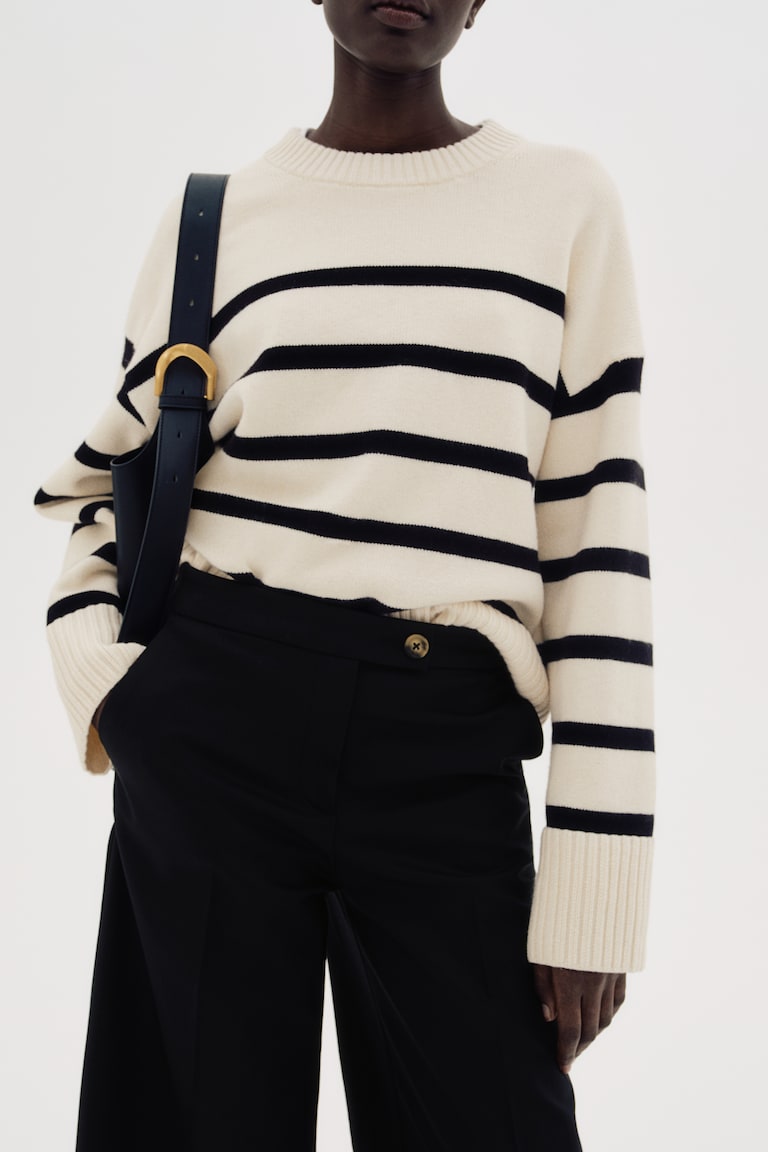 H&M Pantalón Sastre Amplio - Azul Marino - MUJER