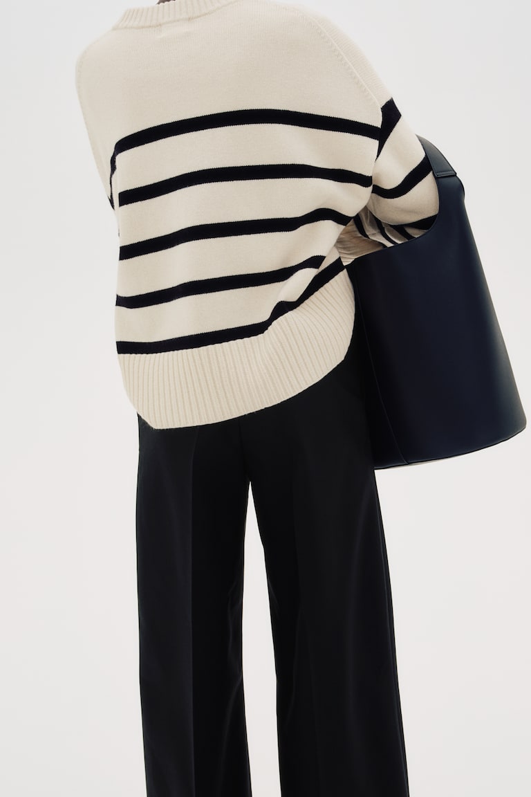 H&M Pantalón Sastre Amplio - Azul Marino - MUJER