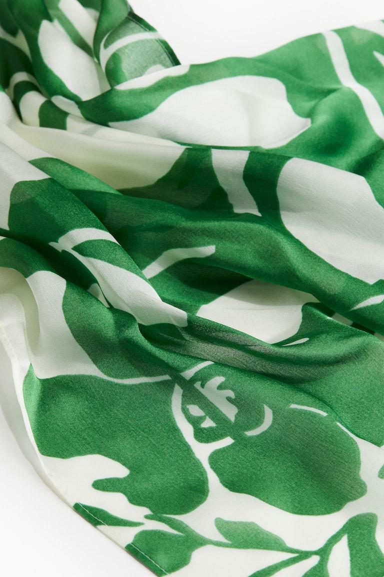 H&M Pañuelo Estampado - Crema/Estampado Azul - MUJER