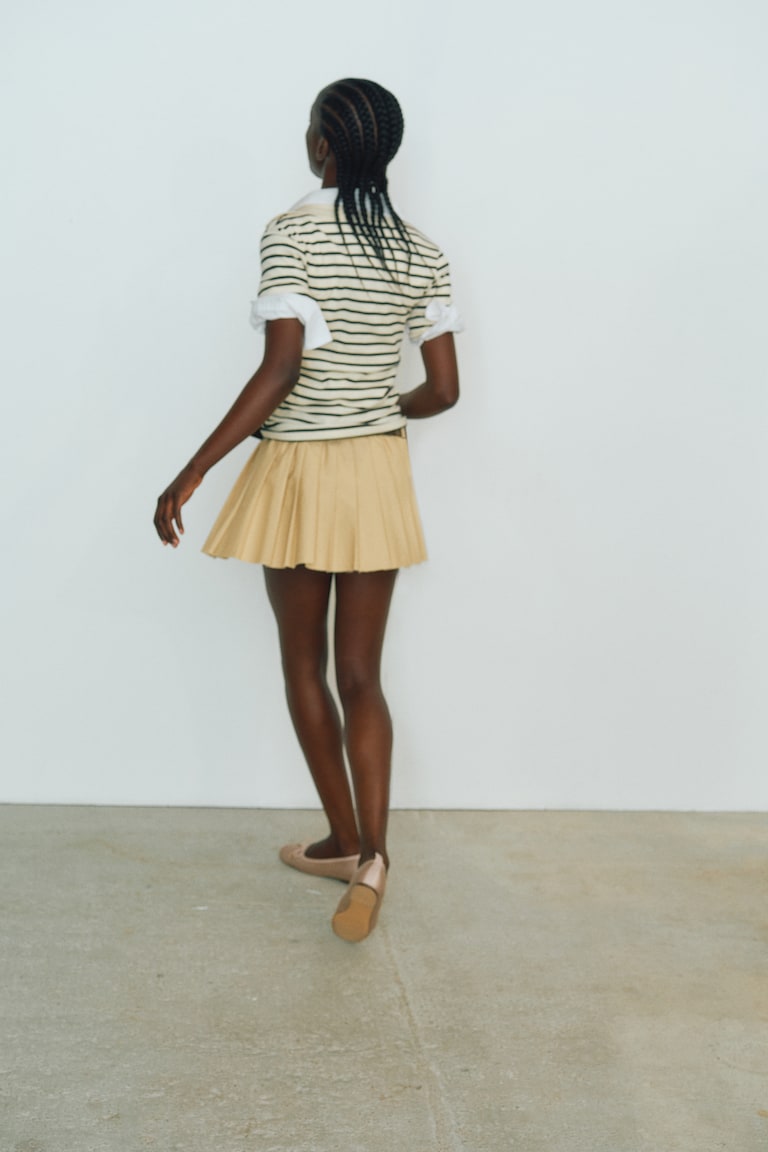 H&M Polo De Canalé - Crema/Rayas - MUJER