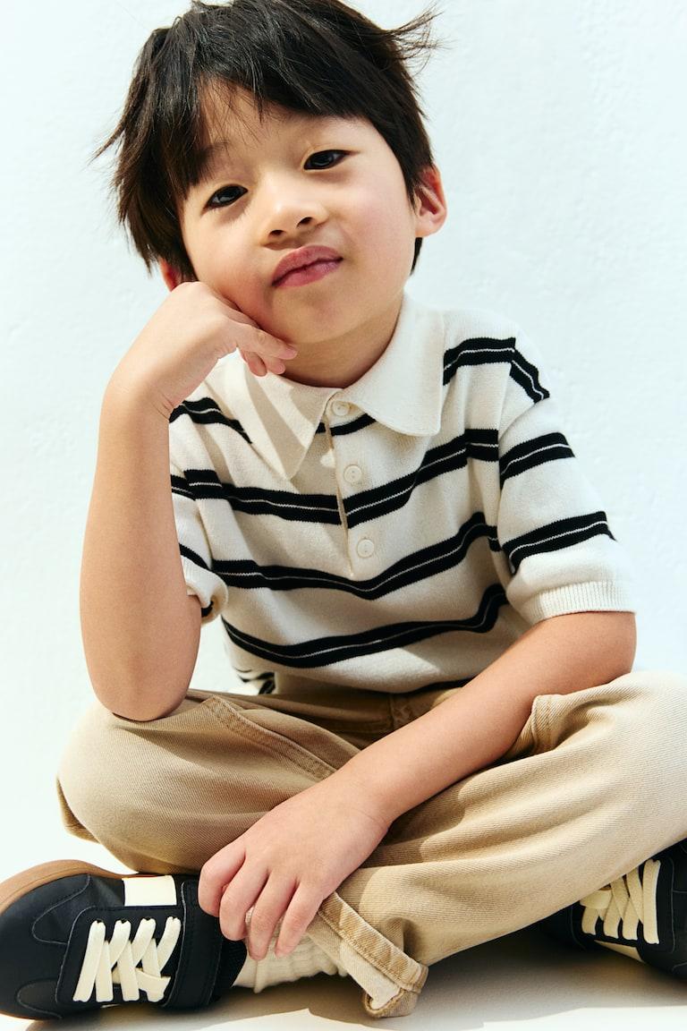 H&M Polo En Punto De Algodón - Beige - NIÑOS