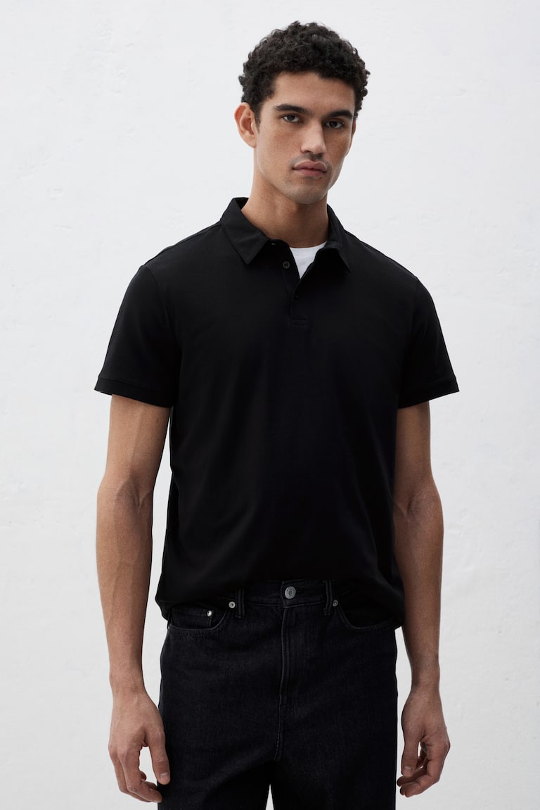 H&M Polo Slim Fit - Blanco - HOMBRE