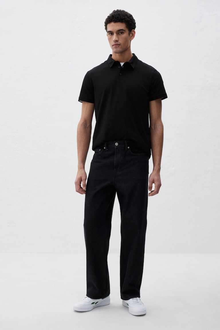 H&M Polo Slim Fit - Negro - HOMBRE
