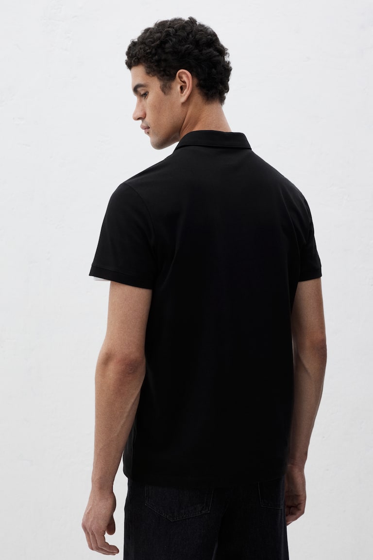 H&M Polo Slim Fit - Negro - HOMBRE