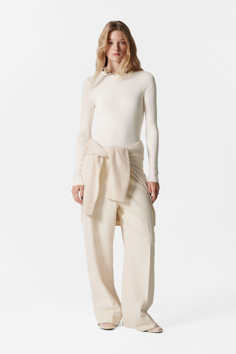 H&M Rib-Knit Top - Marrón Oscuro - MUJER