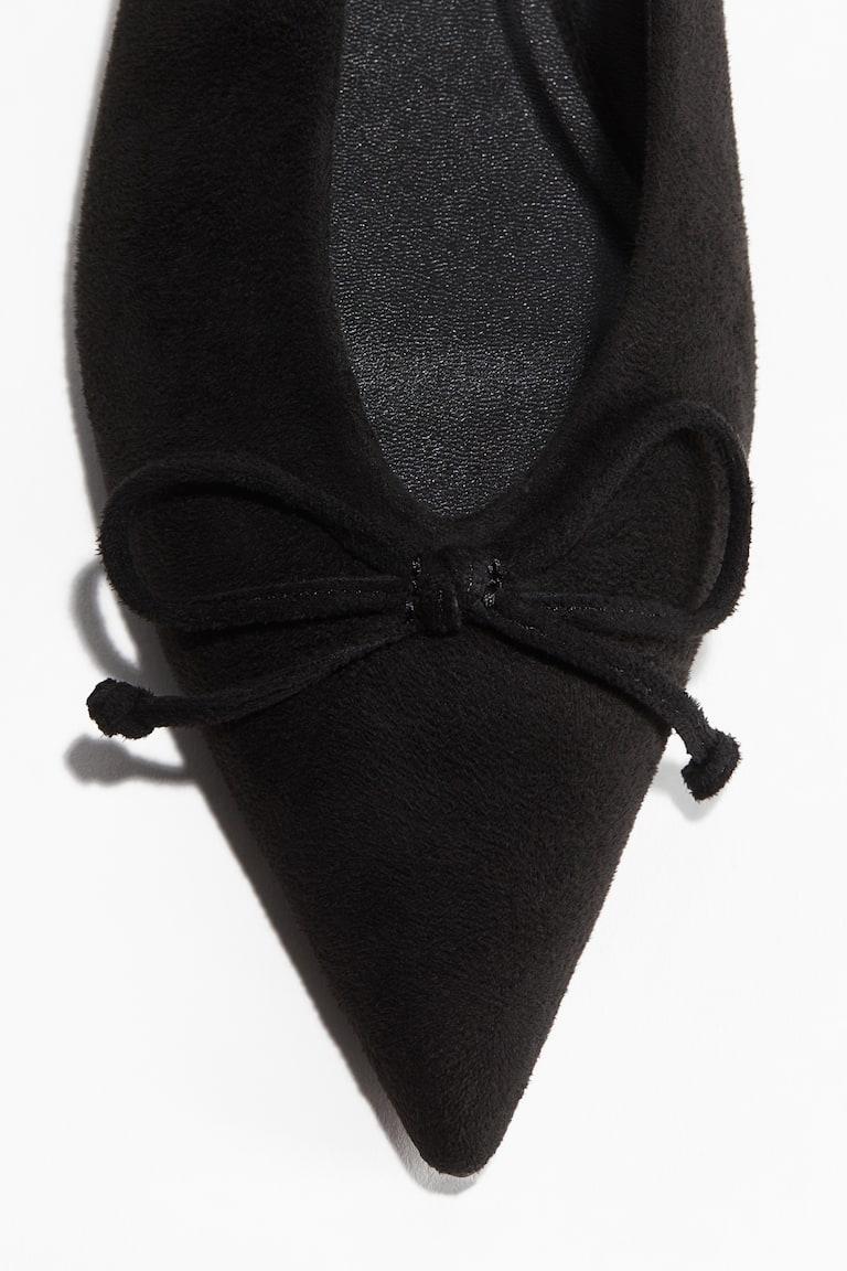 H&M Salones Destalonados Con Lazo - Negro - MUJER