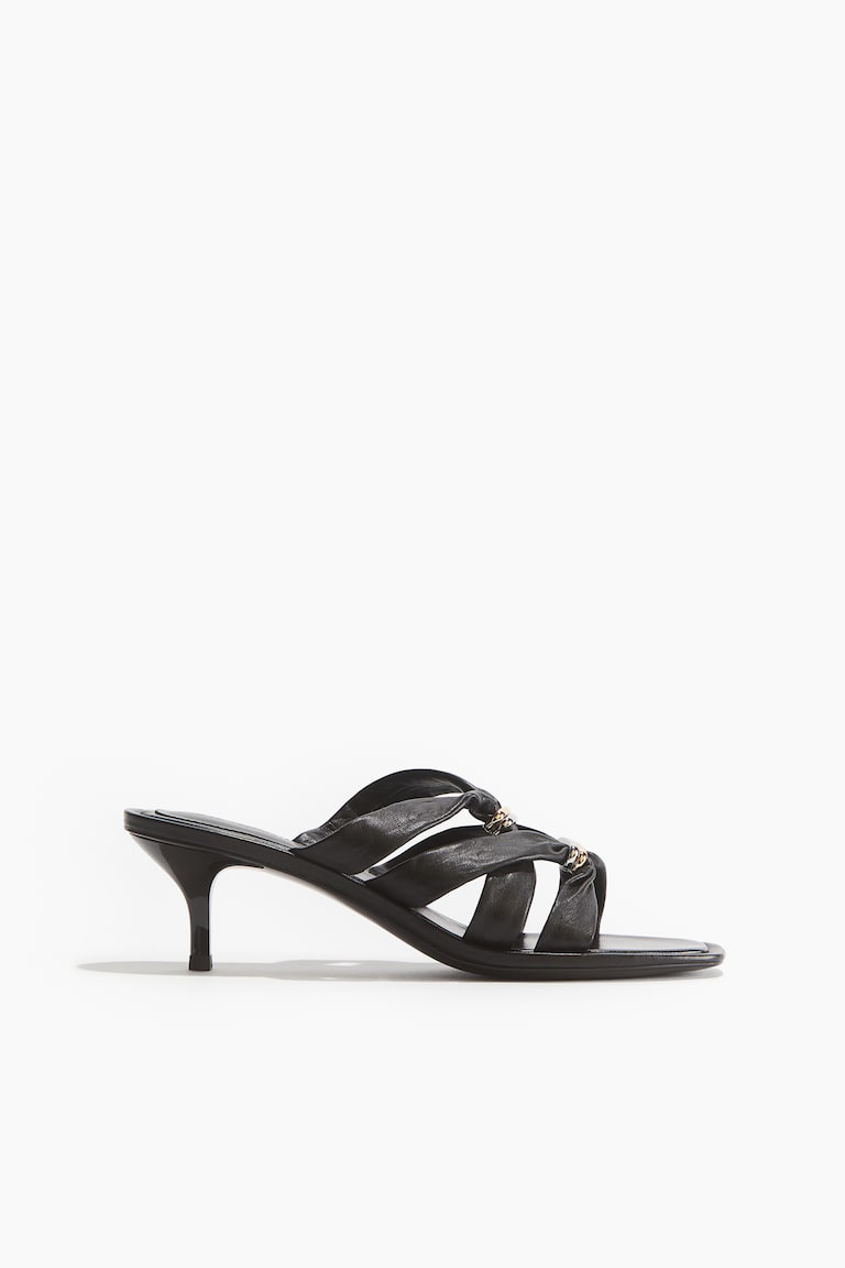 H&M Sandalias De Piel Con Tacón - Crema - MUJER