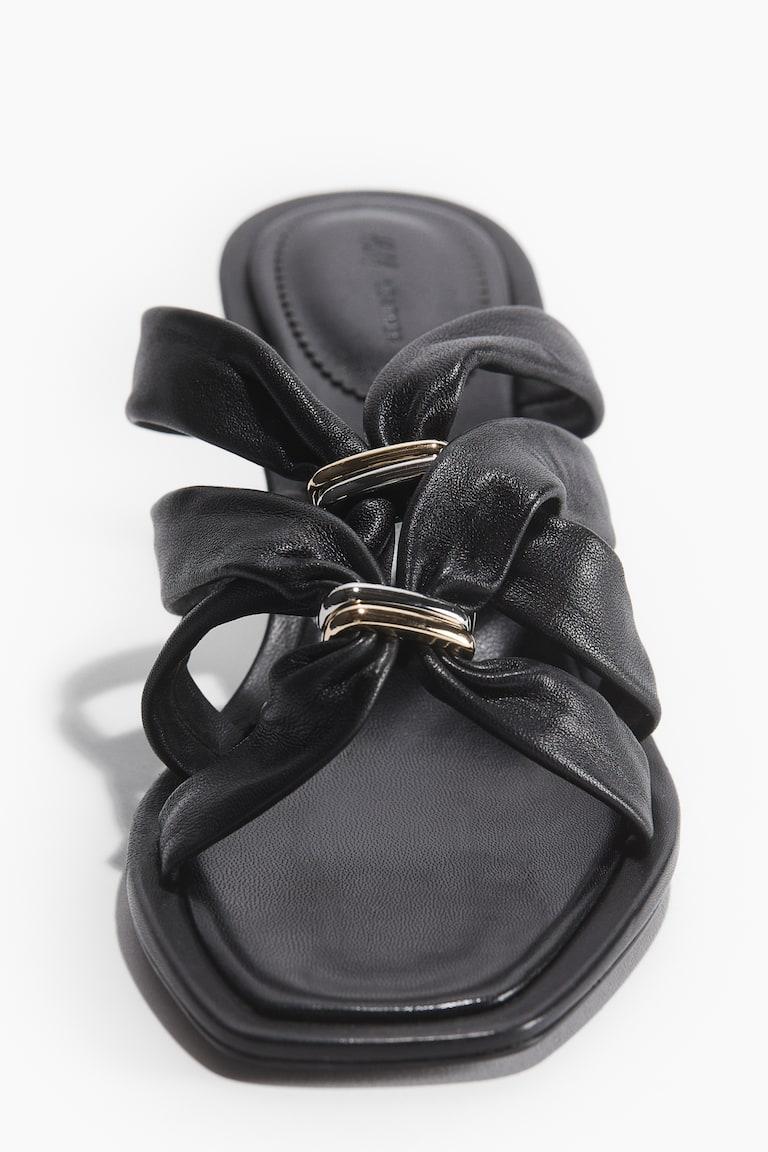 H&M Sandalias De Piel Con Tacón - Crema - MUJER