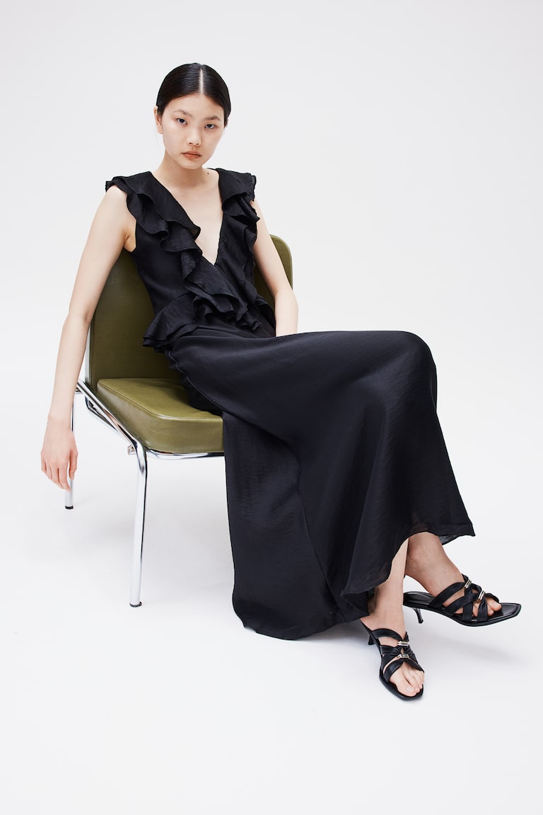 H&M Sandalias de piel con tacón - Crema - MUJER