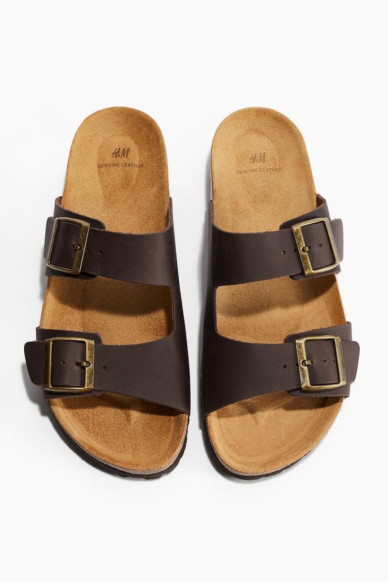 H&M Sandalias De Piel - Marrón - HOMBRE