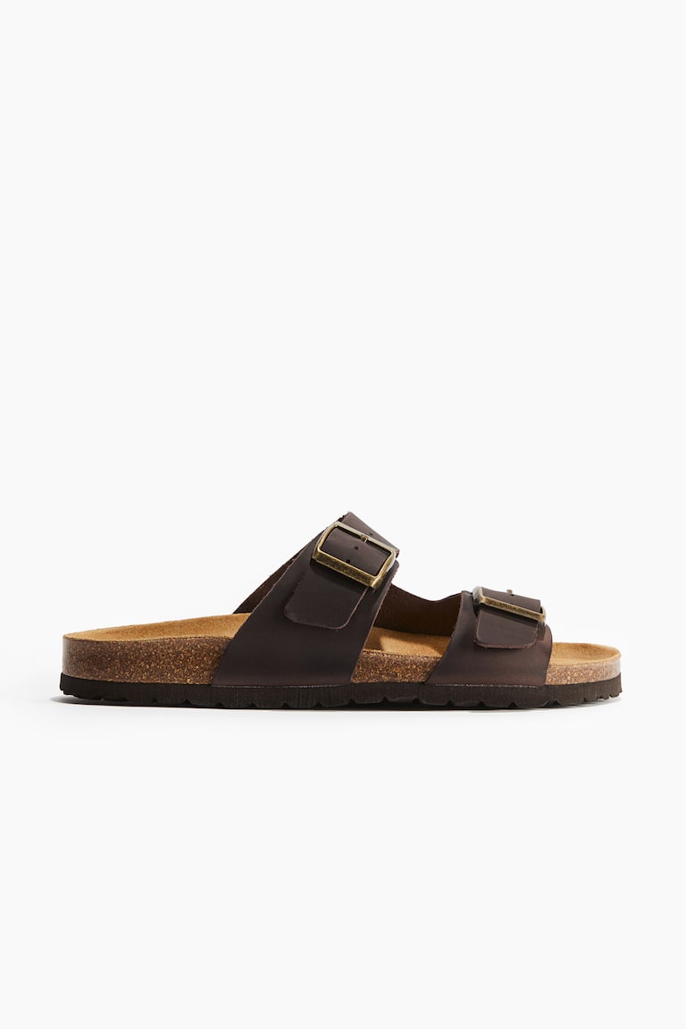 H&M Sandalias de piel - Negro - HOMBRE
