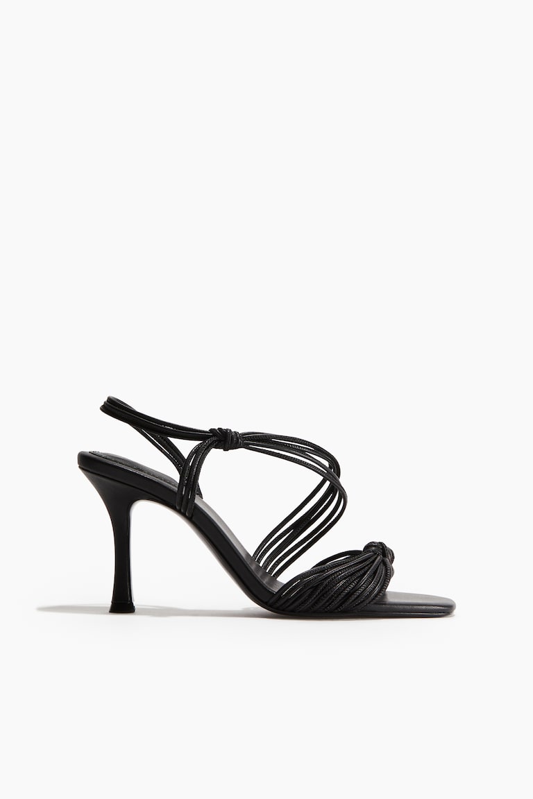 H&M Sandalias De Tacón Con Tiras - Negro - MUJER